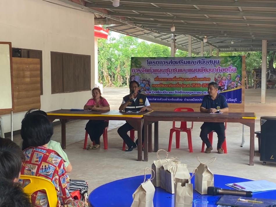 โครงการส่งเสริมและสนับสนุนจัดทำแผนชุมชนและแผนพัฒนาท้องถิ่น เพื่อทบทวนและเปลี่ยนแปลงแผนพัฒนาท้องถิ่น (พ.ศ.2566-2570) ณ ศาลาการเปรียญวัดทุ่งไม้ค้าง หมู่ที่ 9 บ้านทุ่งไม้ค้าง